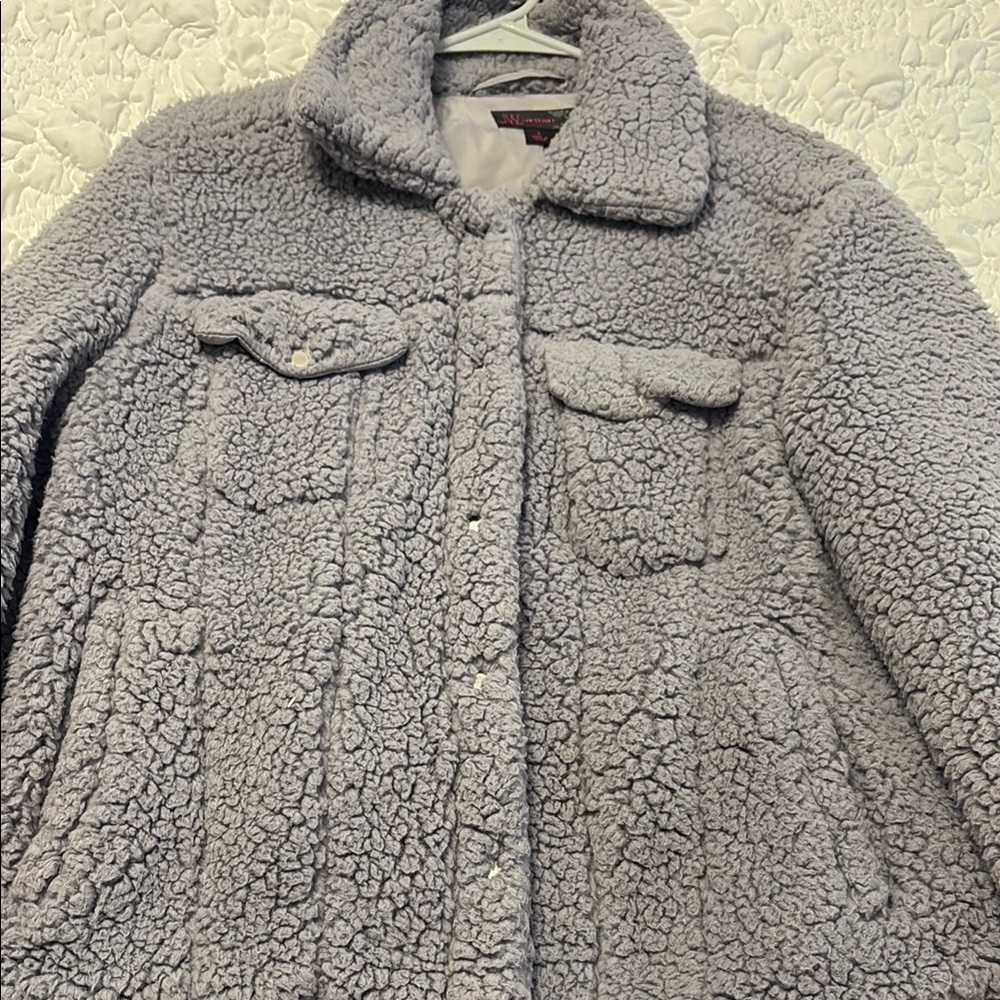 JW PEI Gray Teddy Jacket Plush Warmth